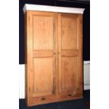 A large pine kitchen cupboard, circa 19th century,