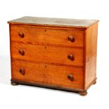A Victorian mahogany chest of drawers, with three drawers,