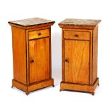 A pair of French colonial style bedside cabinets, circa late 19th century,