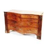 A George III mahogany embrasure commode/chest of drawers, circa 1770,