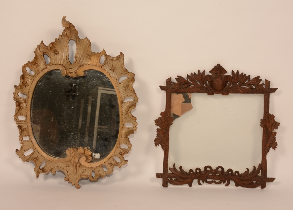 A French carved walnut picture frame, circa mid 19th century,