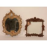 A French carved walnut picture frame, circa mid 19th century,