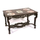A 19th century Japonaiserie ebonised centre table, circa 1890, in the manner of Gabriel Viardot,