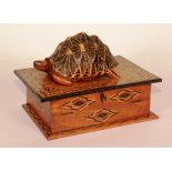 A colonial tortoiseshell jewellery box, circa 19th century,