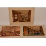 Unknown Artist (Victorian Printmaker) 'Palace Interiors: Throne Room; Waterloo Gallery;