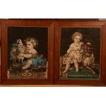 Victorian School 'Child with Large Dog' & 'Child Decorating a Toy Sheep' Pair of chromolithographs,