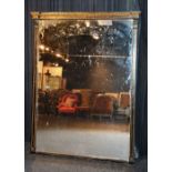 A Victorian ebonised and giltwood overmantle mirror,