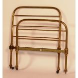 A pair of Victorian brass single bed ends, manufactured by Maple & Co,