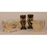 A quantity of porcelain and pottery, circa 19th century and later, to include Bough pottery planter,