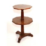 A William IV mahogany dumb waiter, circa 1835, with two graduated revolving decagonal tiers,