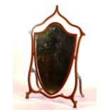 An Edwardian mahogany cheval mirror, circa 1900,