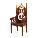 A George III Gothic Revival hall armchair, circa late 18th/early 19th century,