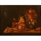 Anglo/Dutch School (Early 18th Century) 'Still Life with Game and Copper Vessels' Oil on canvas,