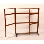 A mahogany folding towel-rail, of gated form,