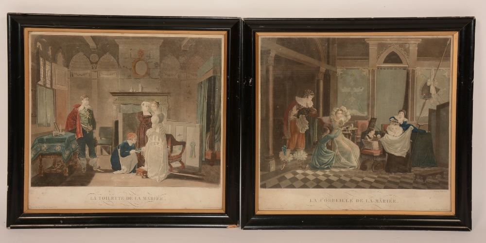 A pair of French engravings circa 19th century,