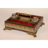 A George IV Boulle ink stand, circa 1825, in the manner of George Bullock,