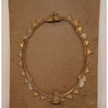 A George III giltwood picture frame, circa late 18th century, mounted on ply backing,