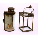 A cast metal lantern ceiling frame, with swing handle, 46cm high,