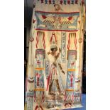 An Egyptian applique wall panel circa 1920, with cotton appliques of pharaonic design,