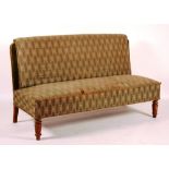 An upholstered banquette sofa, circa late 19th century,