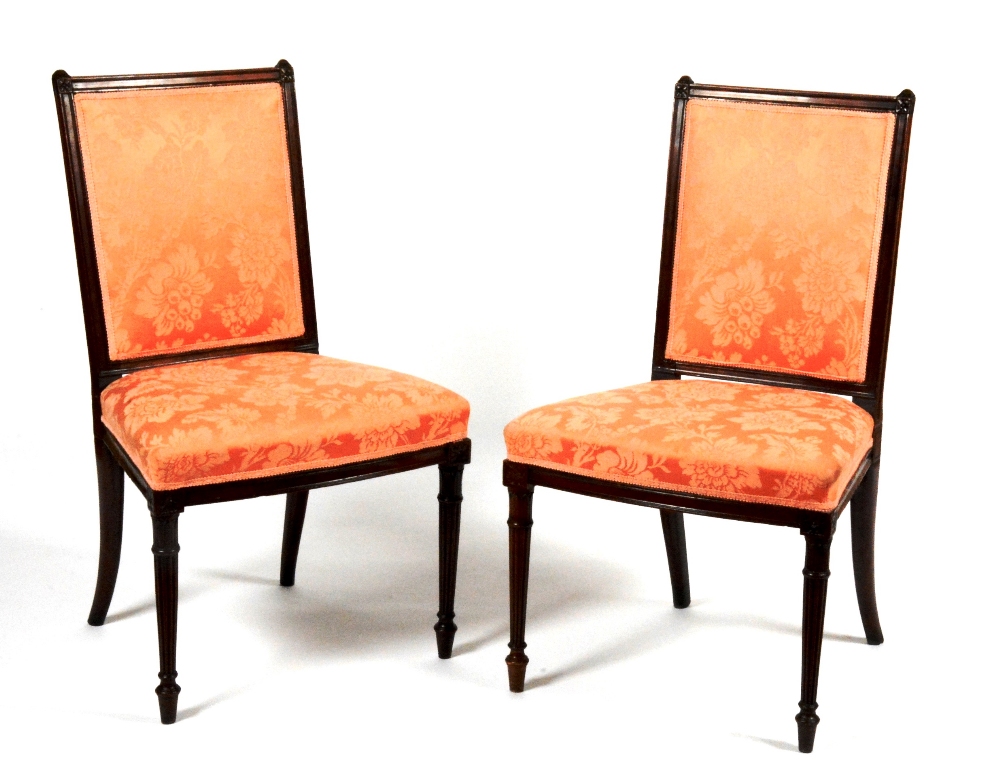 A set of six George III mahogany chairs in the manner of Robert Gillow, circa 1790,