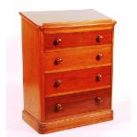 A Victorian mahogany clerks chest of drawers, with four drawers,