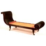 A Gillow style chaise longue, circa late 18th/early 19th century, lacking cushions,