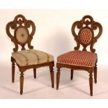 A set of four French oak dining chairs, circa 1860, after a design by Alexander Georges Fourdinois,