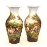 A pair of 19th century large porcelain vases, circa 1870,