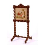 A William IV mahogany firescreen, circa 1835, attributed to Thomas Hopper,