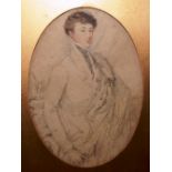 English School (Early 19th Century) 'Portrait of a Young Gentleman' Pencil, with some watercolour,