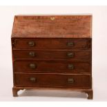 A George III mahogany writing bureau, circa 1800,