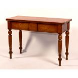 An early Victorian mahogany side table, circa 1845, with tablet decoration to frieze and end drawer,