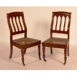 A pair of French Charles X mahogany chairs, circa 1825,