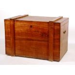A large French camphorwood chest, circa 19th century, with hinged lid,