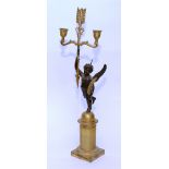 A French bronze and ormolu figural candelabra circa 19th century,