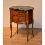 A Louis XVI style marble top chest of drawers circa early 20th century,