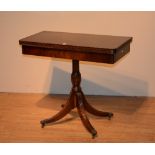 A mahogany folding card table,