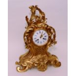 An antique French Ormolu type bracket clock in the Louis XV style, circa 19th century,