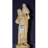 A Royal Worcester figure of a female water carrier, pattern no 1256, reg no 84464,