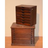 A Victorian mahogany tool chest, with eight fitted drawers, 48cm high x 58cm wide,