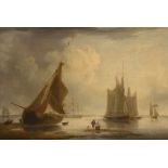 Robert Strickland Thomas (1787-1853) 'Fishing Boat on Shrape Bank, East Cowes,