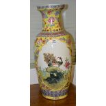 A large Chinese famille verte pottery vase circa late 19th/early 20th century,