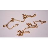 Two 9ct gold chains, 56 & 46cm long, 7g & 6g,