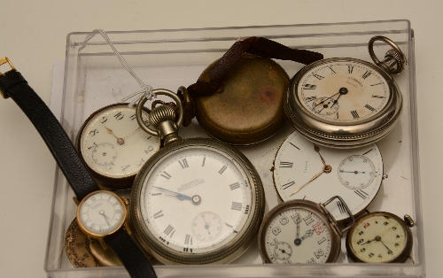 A mixed lot of pocket watches and watch parts,
