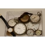 A mixed lot of pocket watches and watch parts,