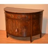 A mahogany and ebony line inlaid commode cabinet,