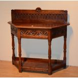 An oak carved hall table in the Jacobean style circa early 20th century,