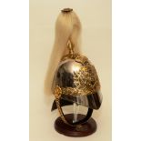 A Duke of Lancaster's own Yeomanry officers helmet 1871 pattern, with badged helmet stand,