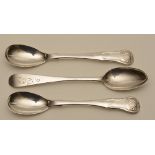 A pair of silver King's pattern mustard spoons, hallmarks for Edinburgh 1840,